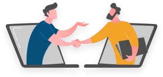 Two persons shaking hands with each other