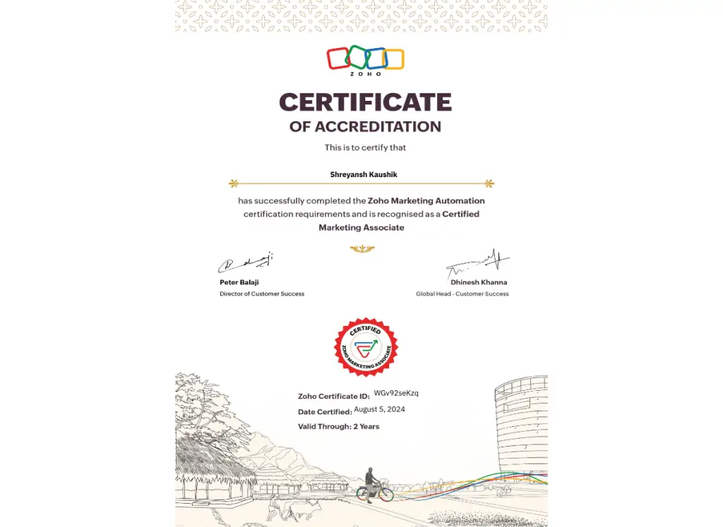 zoho certification