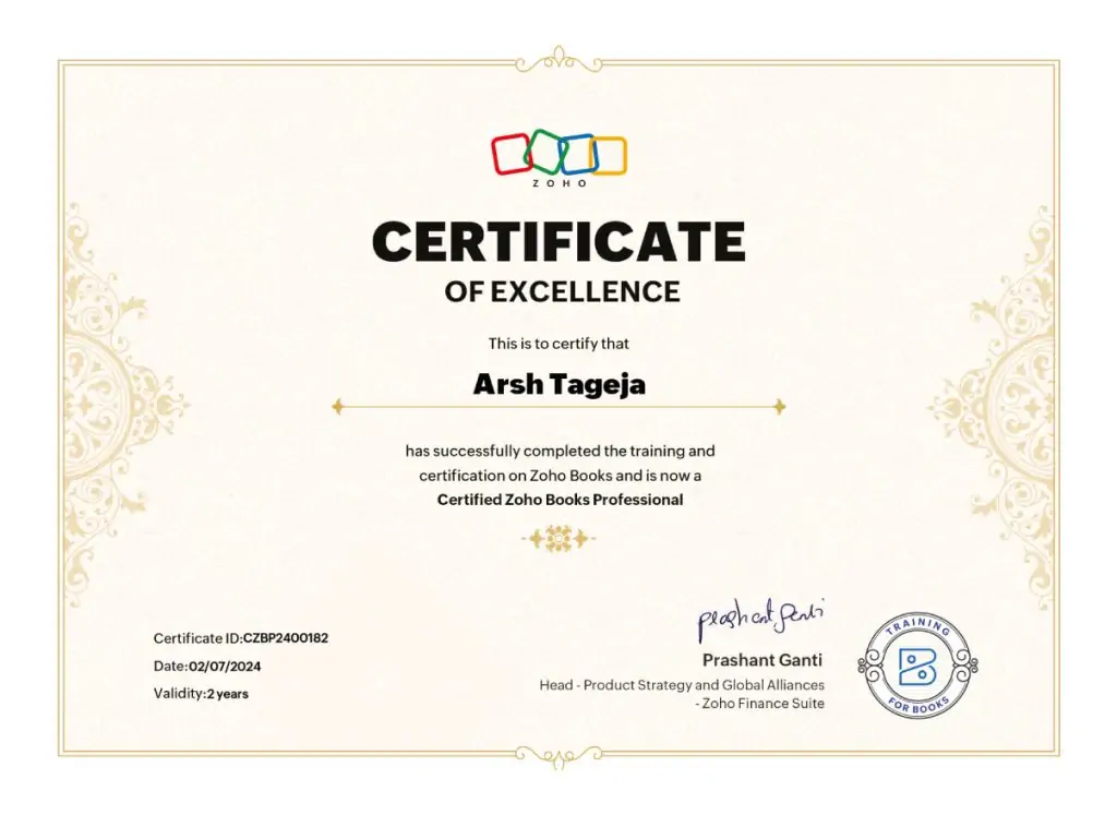 zoho certification